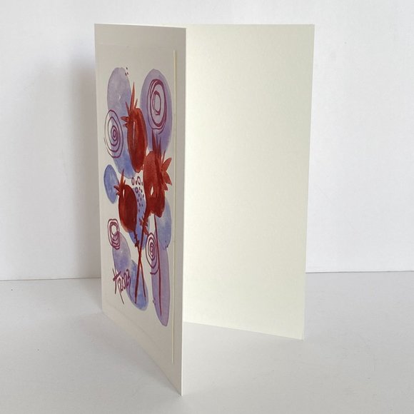 Poppies Blank Greeting Card Original Handmade Watercolor Artwork Plus Envelope - Picture 3 of 6